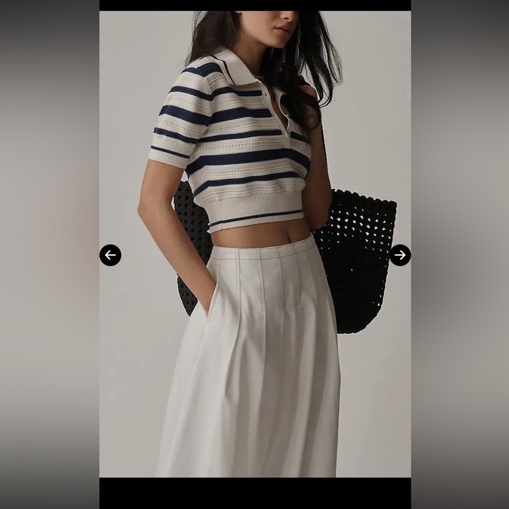 ANTHRO Off White Midi Skirt - Picture 4 of 9